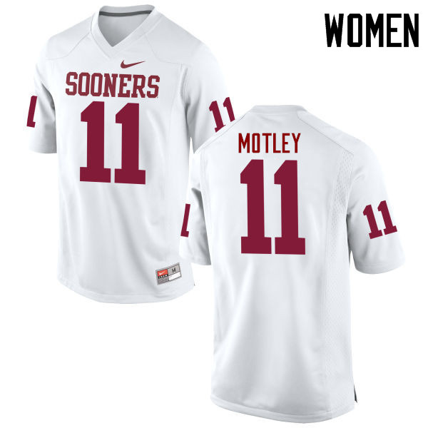 Women Oklahoma Sooners #11 Parnell Motley College Football Jerseys Game-White - Click Image to Close